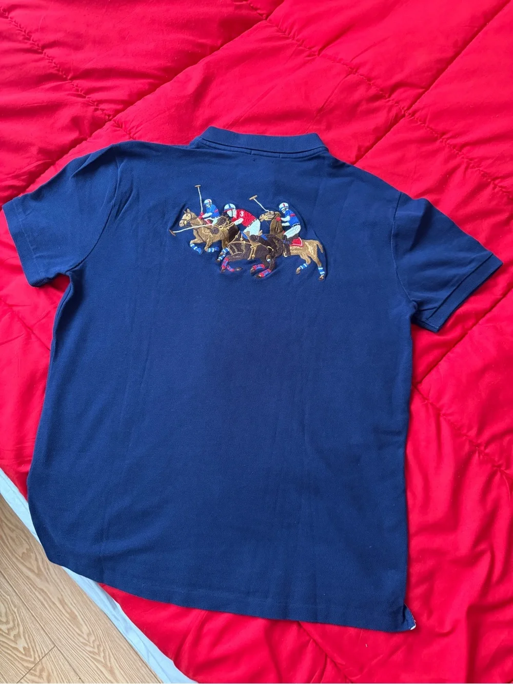 Polo by Ralph Lauren Navy Triple-Pony Crest Polo Shirt
